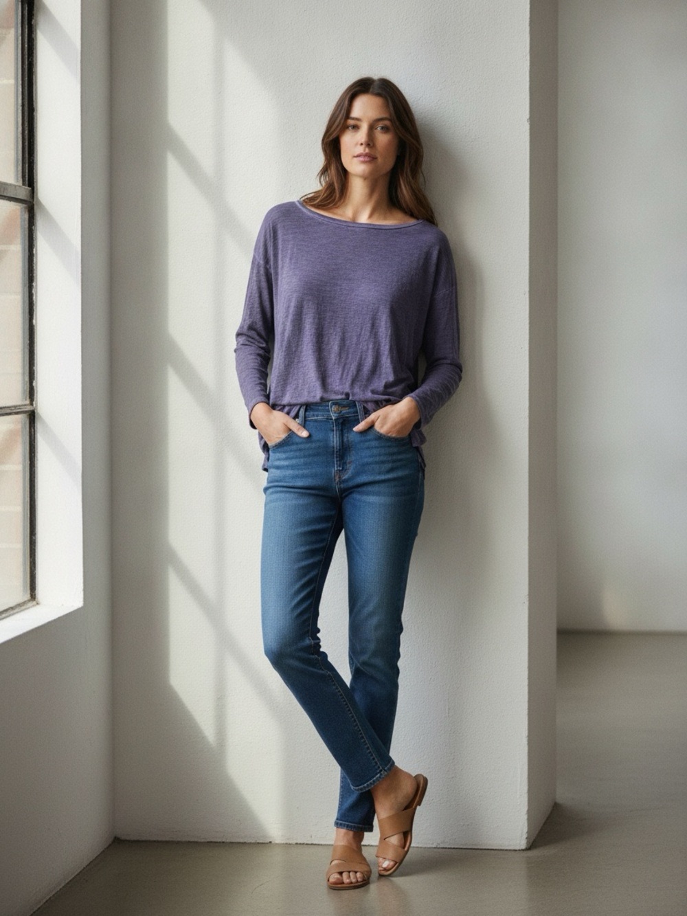 EILEEN FISHER Organic Cotton Slub Top with Relaxed Silhouette
Size Medium